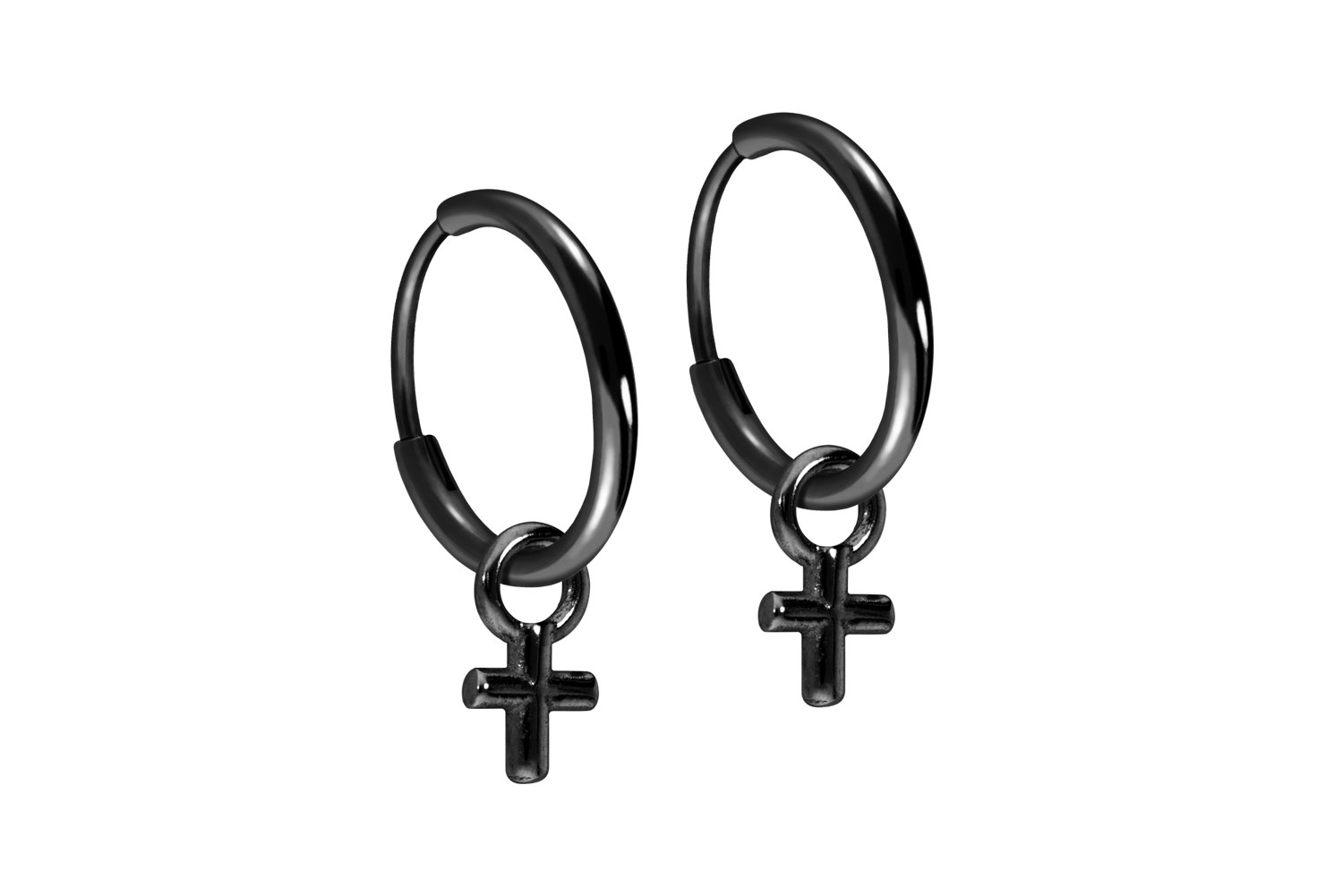 Titan Ohrclicker Creolen KREUZ von Piercingline